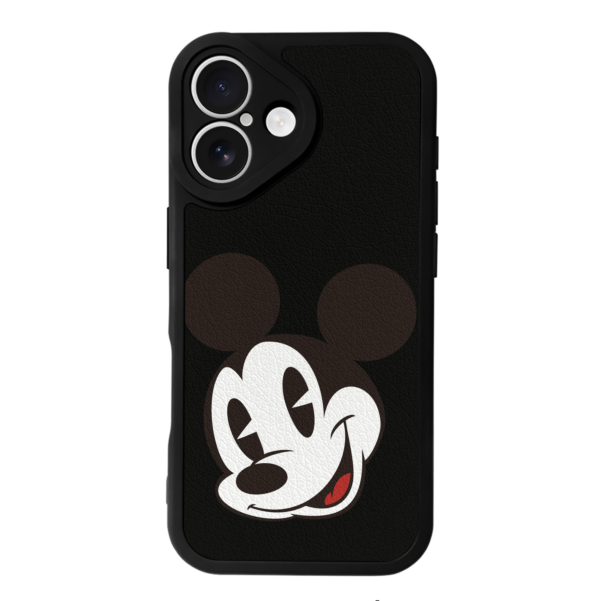 （画像用） ミッキーマウス Mickey Mouse 【iPhone 16シリーズ対応】シリコンスマホケース（レザー調） 材質：シリコン